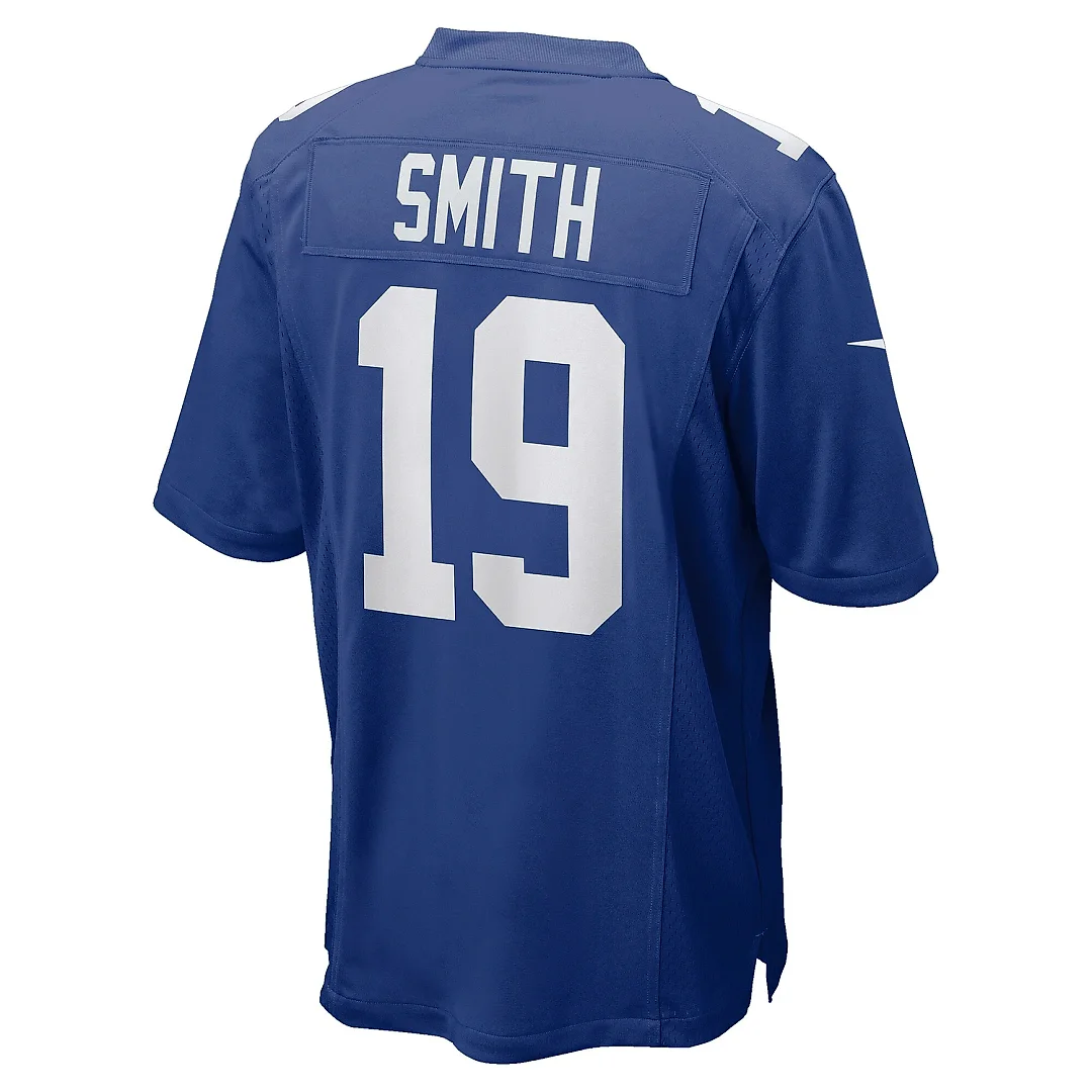 Zennovawear Men's New York Giants Jeff Smith Royal Game Player Jersey