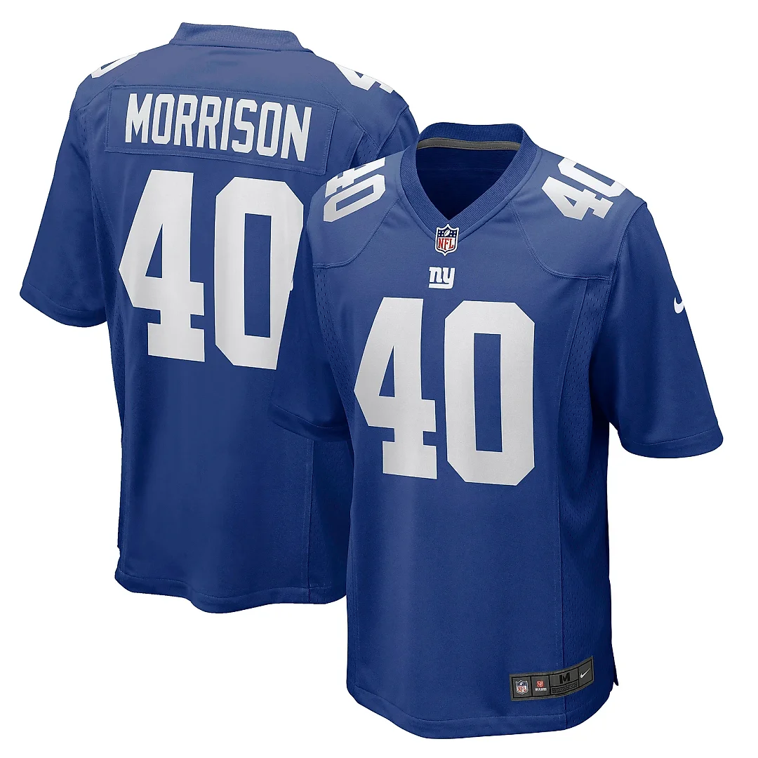 Zennovawear Men's New York Giants Joe Morrison Royal Retired Player Jersey