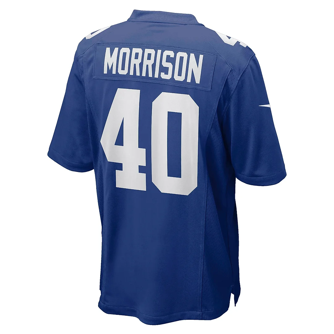 Zennovawear Men's New York Giants Joe Morrison Royal Retired Player Jersey