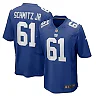 Zennovawear Men's New York Giants John Michael Schmitz Jr. Royal Team Game Jersey