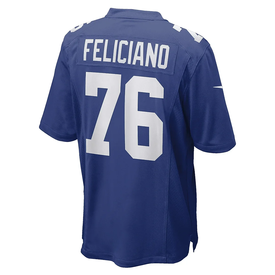 Zennovawear Men's New York Giants Jon Feliciano Royal Game Player Jersey
