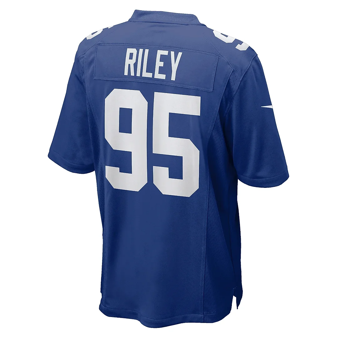 Zennovawear Men's New York Giants Jordon Riley Royal Team Game Jersey