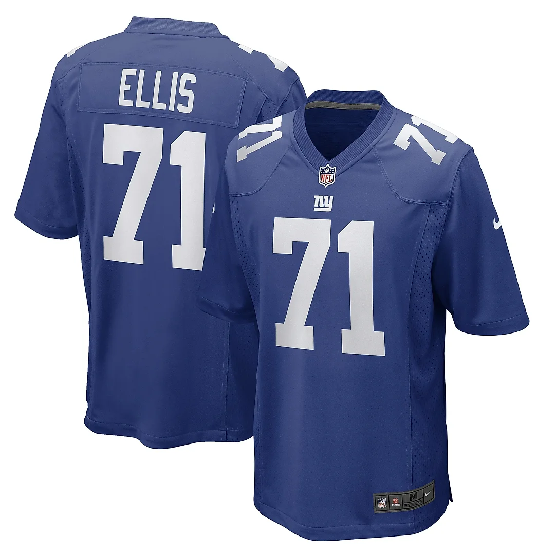 Zennovawear Men's New York Giants Justin Ellis Royal Game Player Jersey