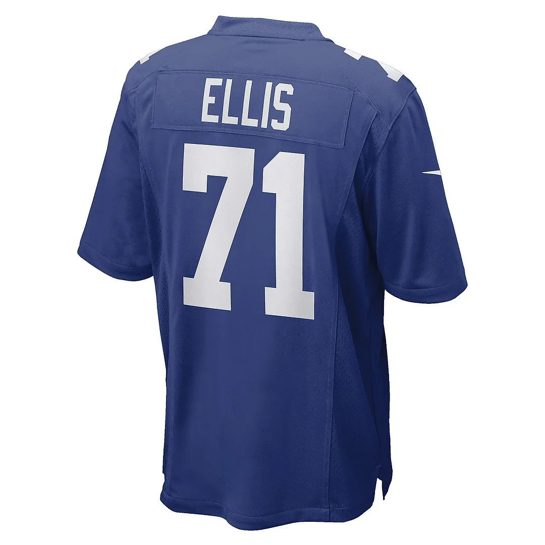 Zennovawear Men's New York Giants Justin Ellis Royal Game Player Jersey