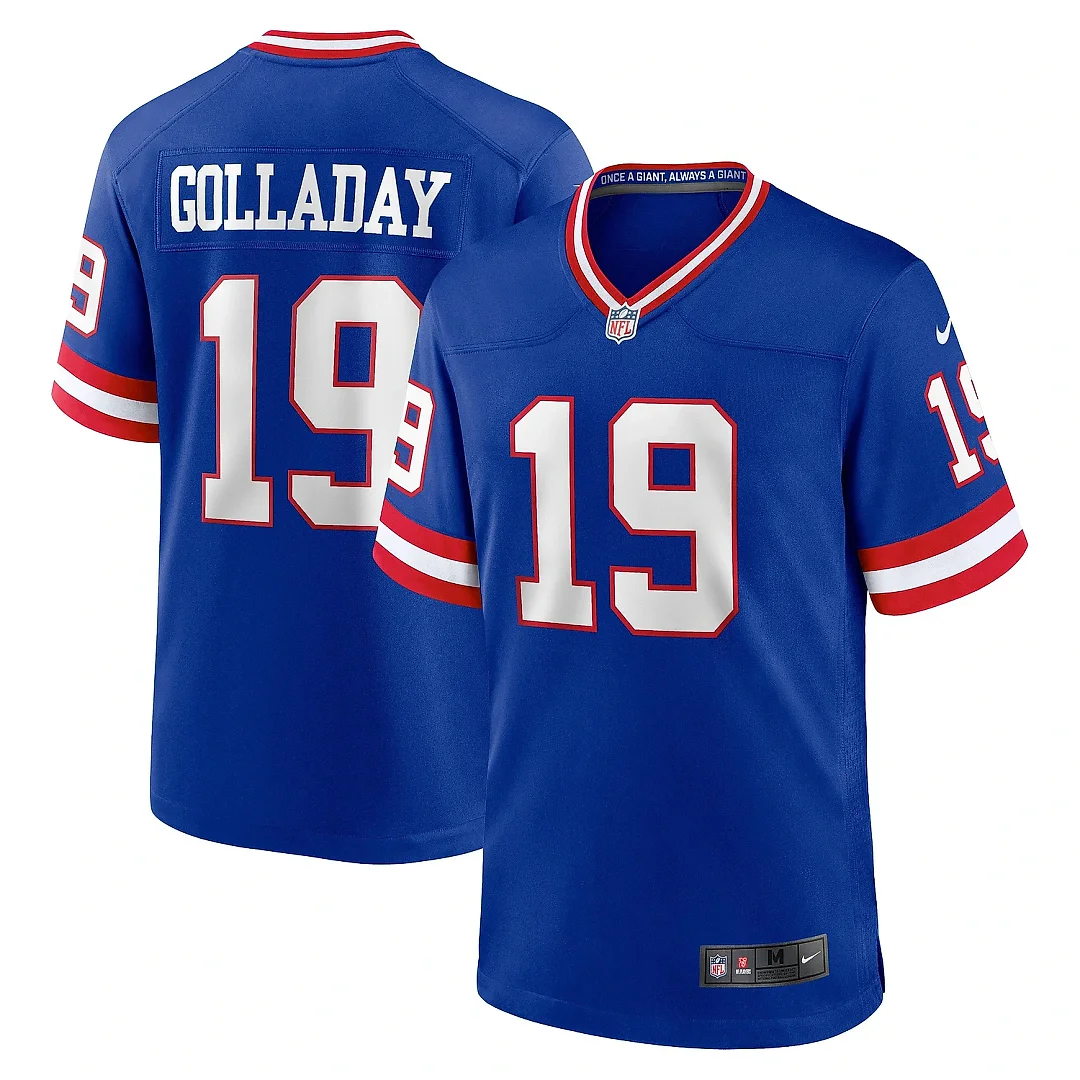 Zennovawear Men's New York Giants Kenny Golladay Royal Classic Player Game Jersey