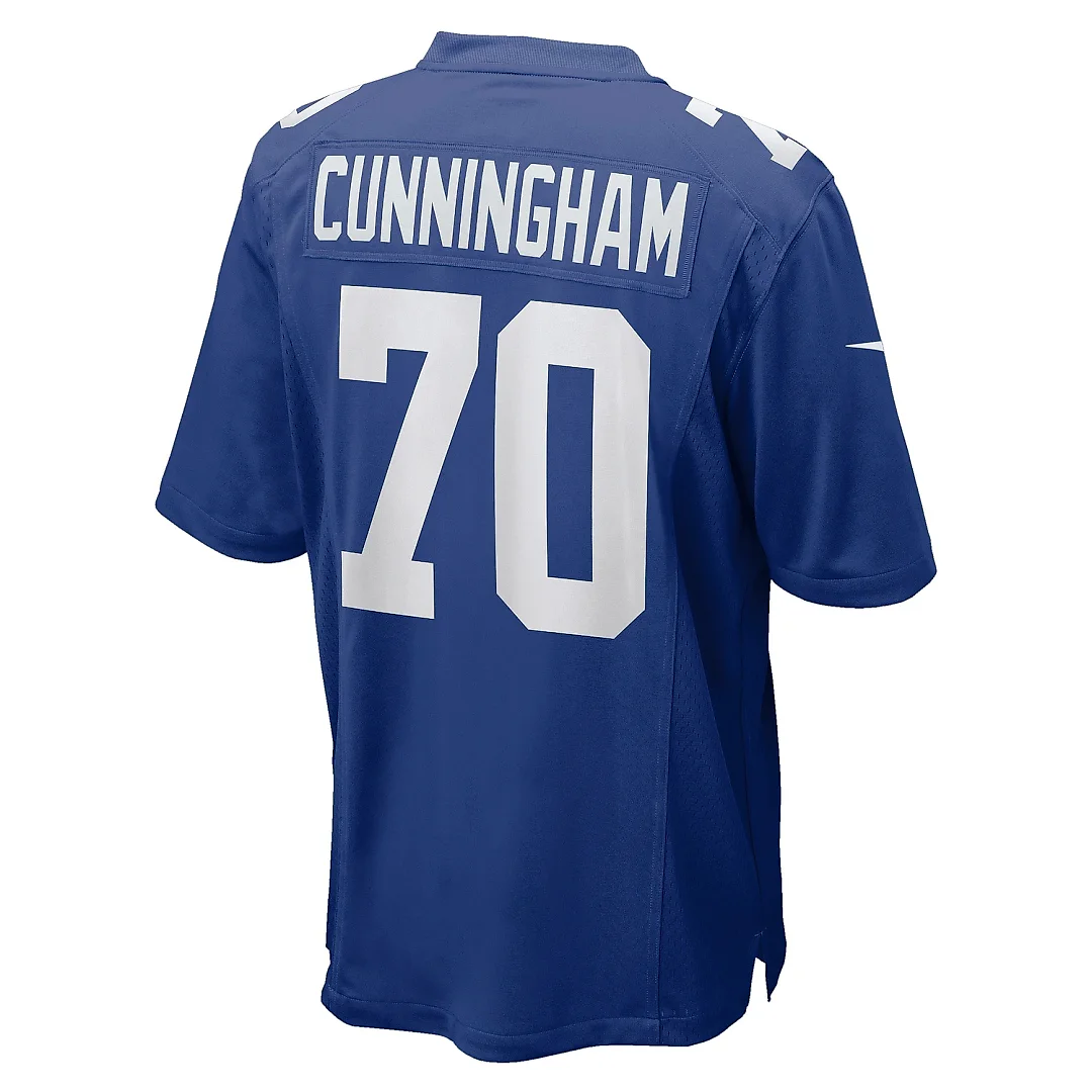 Zennovawear Men's New York Giants Korey Cunningham Royal Home Game Player Jersey