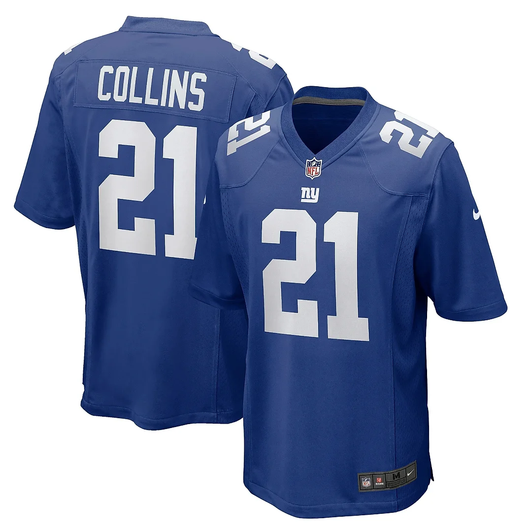 Zennovawear Men's New York Giants Landon Collins Royal Home Game Player Jersey