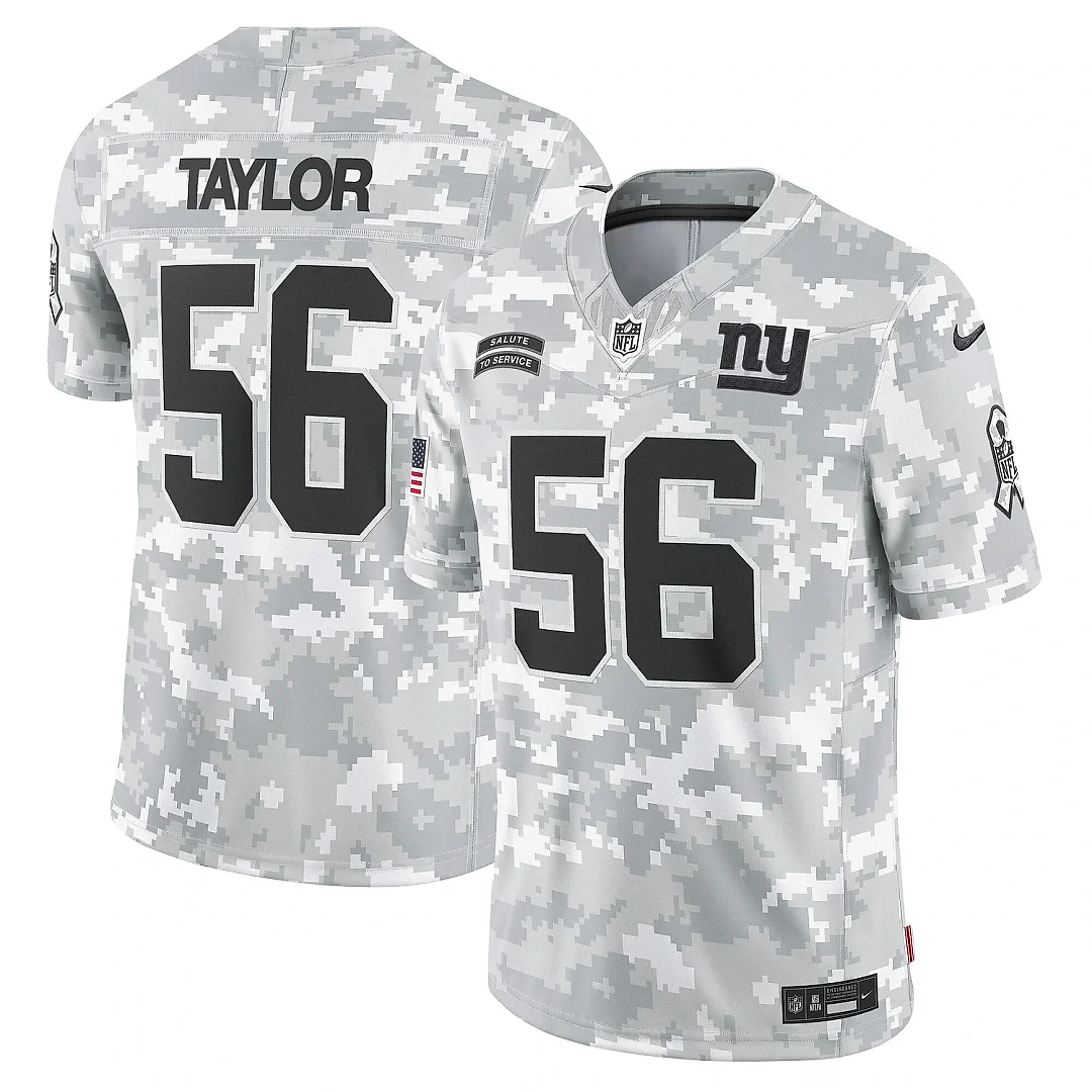 Zennovawear Men's New York Giants Lawrence Taylor Arctic Camo 2024 Salute to Service Retired Player Limited Jersey