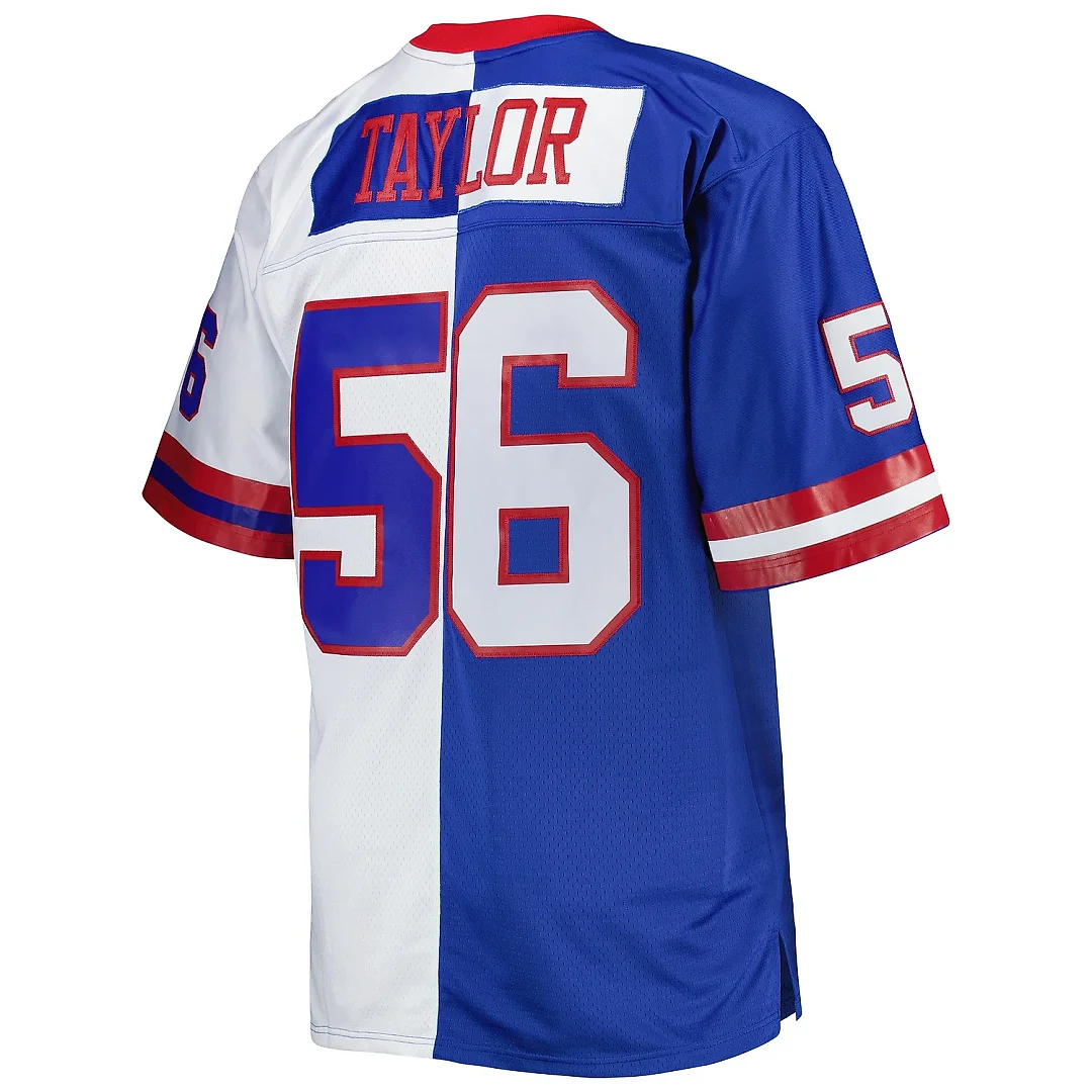 Zennovawear Men's New York Giants Lawrence Taylor Mitchell & Ness Royal/White Big & Tall Split Legacy Retired Player Jersey