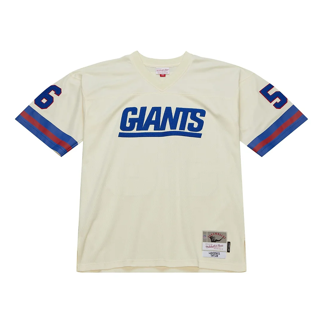 Zennovawear Men's New York Giants Lawrence Taylor Mitchell & Ness Cream Chainstitch Legacy Jersey