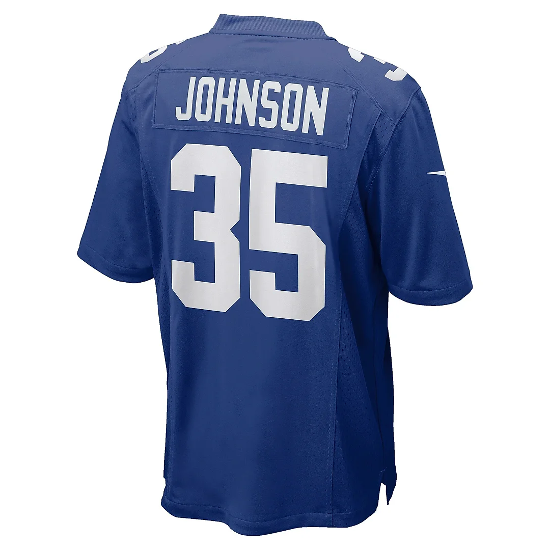 Zennovawear Men's New York Giants Leonard Johnson Royal Game Player Jersey