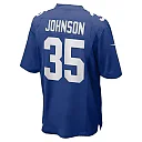 Zennovawear Men's New York Giants Leonard Johnson Royal Game Player Jersey