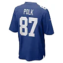 Zennovawear Men's New York Giants Makai Polk Royal Home Game Player Jersey