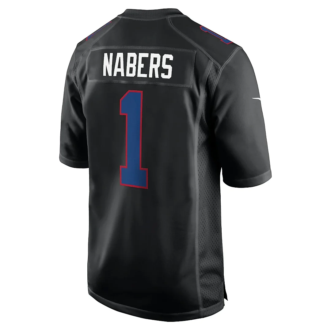 Zennovawear Men's New York Giants Malik Nabers Carbon Black Fashion Jersey
