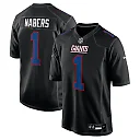 Zennovawear Men's New York Giants Malik Nabers Carbon Black Fashion Jersey
