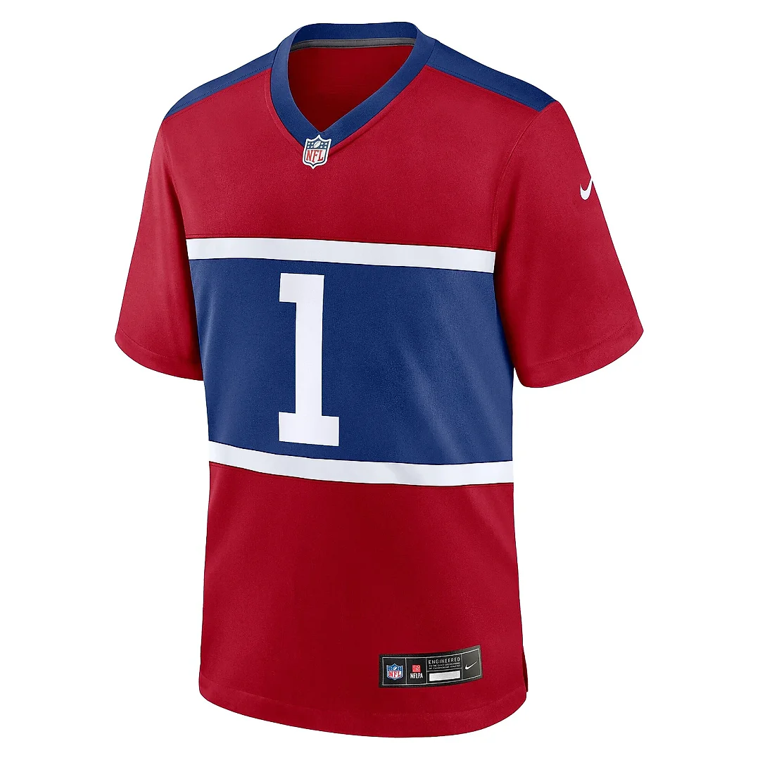 Zennovawear Men's New York Giants Malik Nabers Century Red Alternate Game Jersey