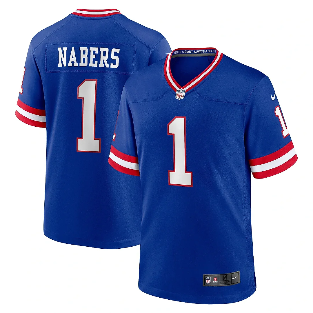 Zennovawear Men's New York Giants Malik Nabers Royal 2nd Alternate Game Jersey