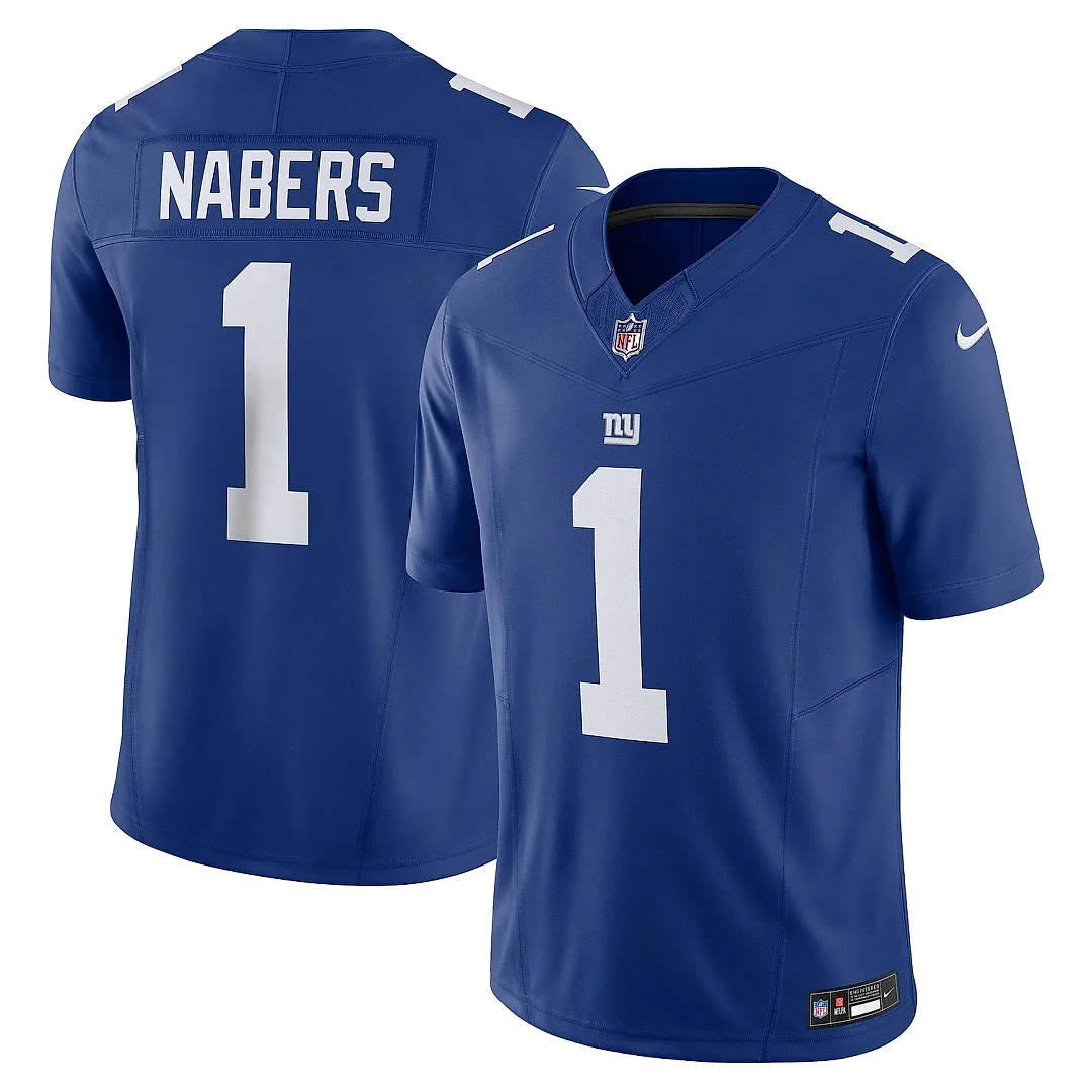 Zennovawear Men's New York Giants Malik Nabers Royal Vapor F.U.S.E. Limited Jersey