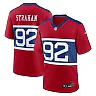Zennovawear Men's New York Giants Michael Strahan Century Red Alternate Retired Player Game Jersey