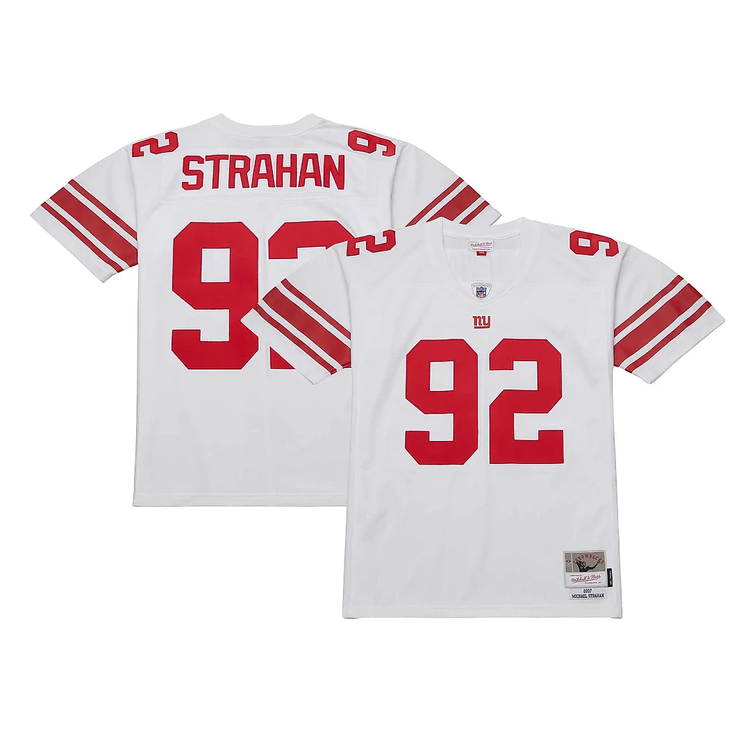 Zennovawear Men's New York Giants Michael Strahan Mitchell & Ness White Legacy Jersey