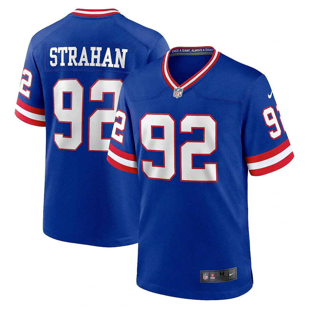 Zennovawear Men's New York Giants Michael Strahan Royal Classic Retired Player Game Jersey