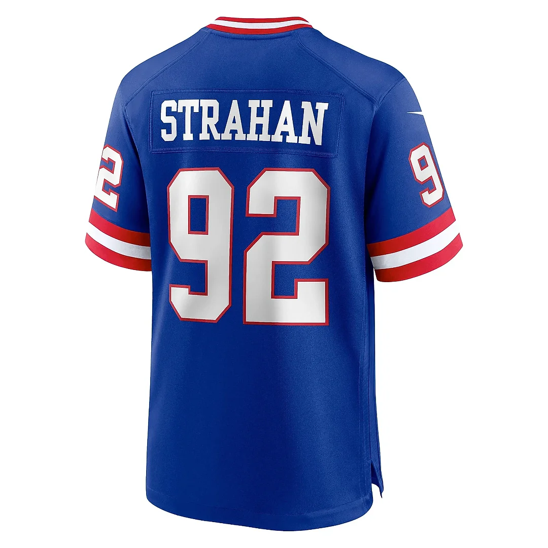 Zennovawear Men's New York Giants Michael Strahan Royal Classic Retired Player Game Jersey