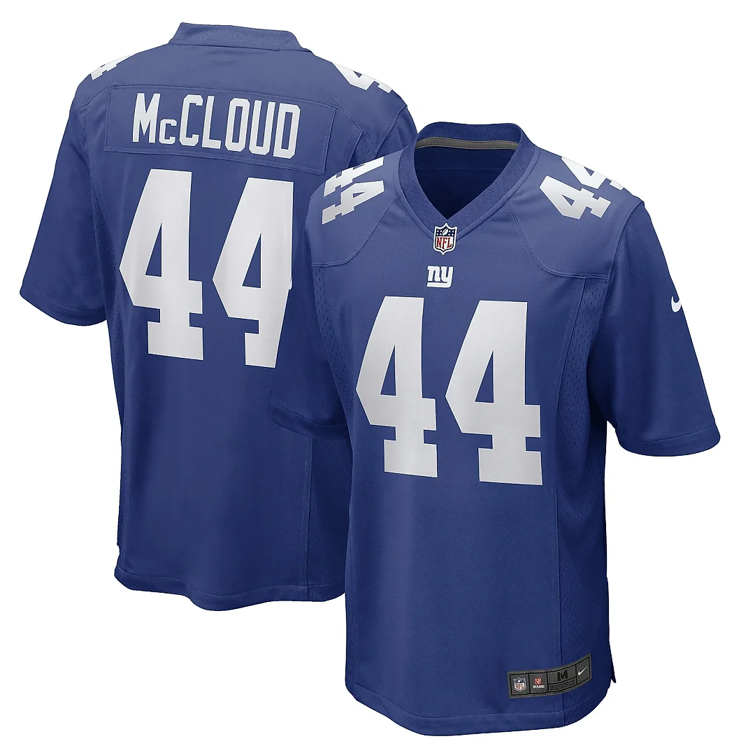 Zennovawear Men's New York Giants Nick McCloud Royal Game Player Jersey