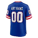 Zennovawear Men's New York Giants Royal Classic Custom Game Jersey