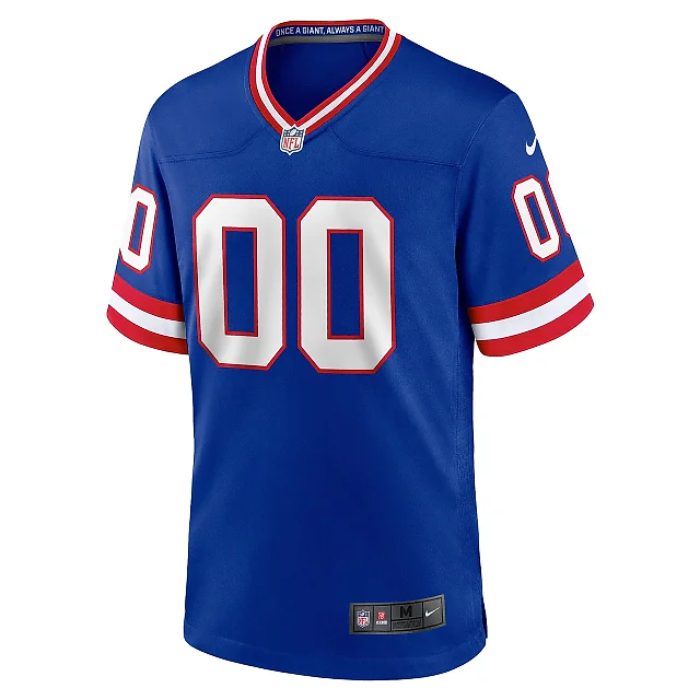 Zennovawear Men's New York Giants Royal Classic Custom Game Jersey