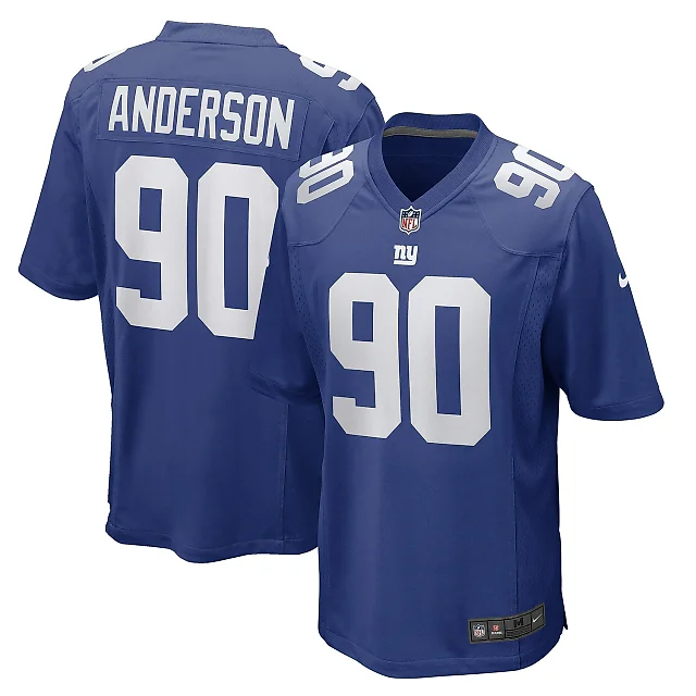 Zennovawear Men's New York Giants Ryder Anderson Royal Game Player Jersey