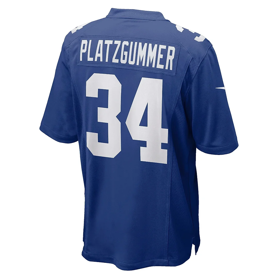 Zennovawear Men's New York Giants Sandro Platzgummer Royal Game Player Jersey