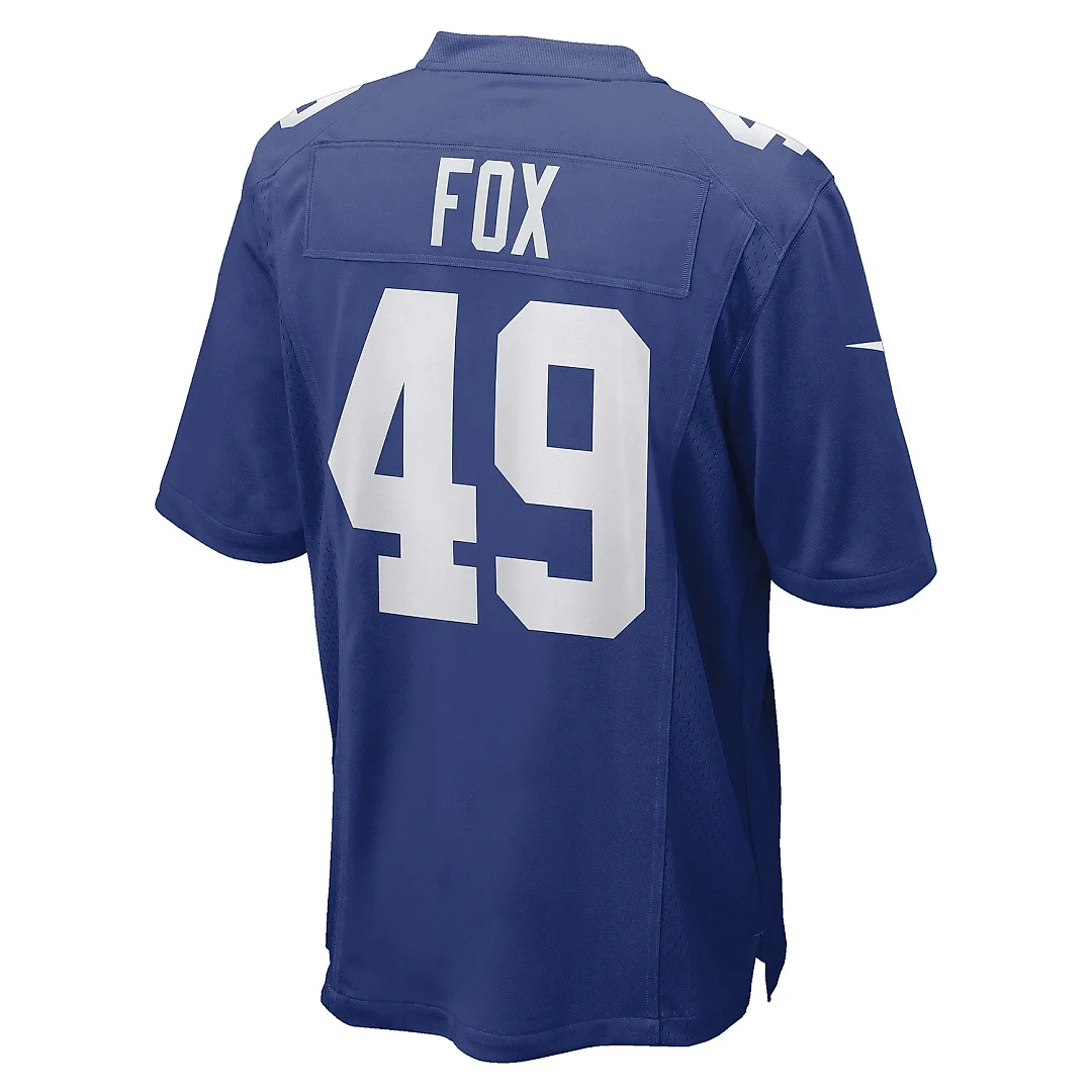 Zennovawear Men's New York Giants Tomon Fox Royal Game Player Jersey