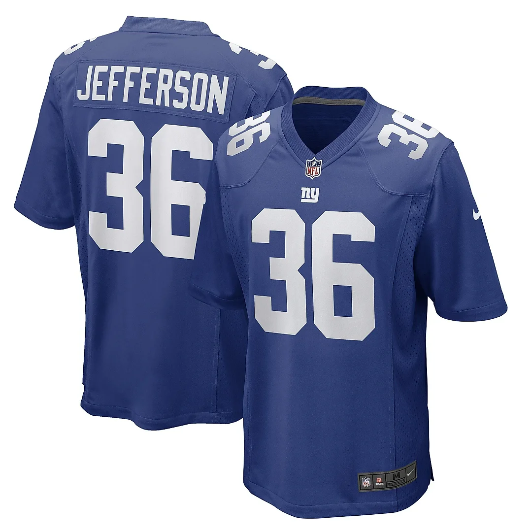 Zennovawear Men's New York Giants Tony Jefferson Royal Game Player Jersey