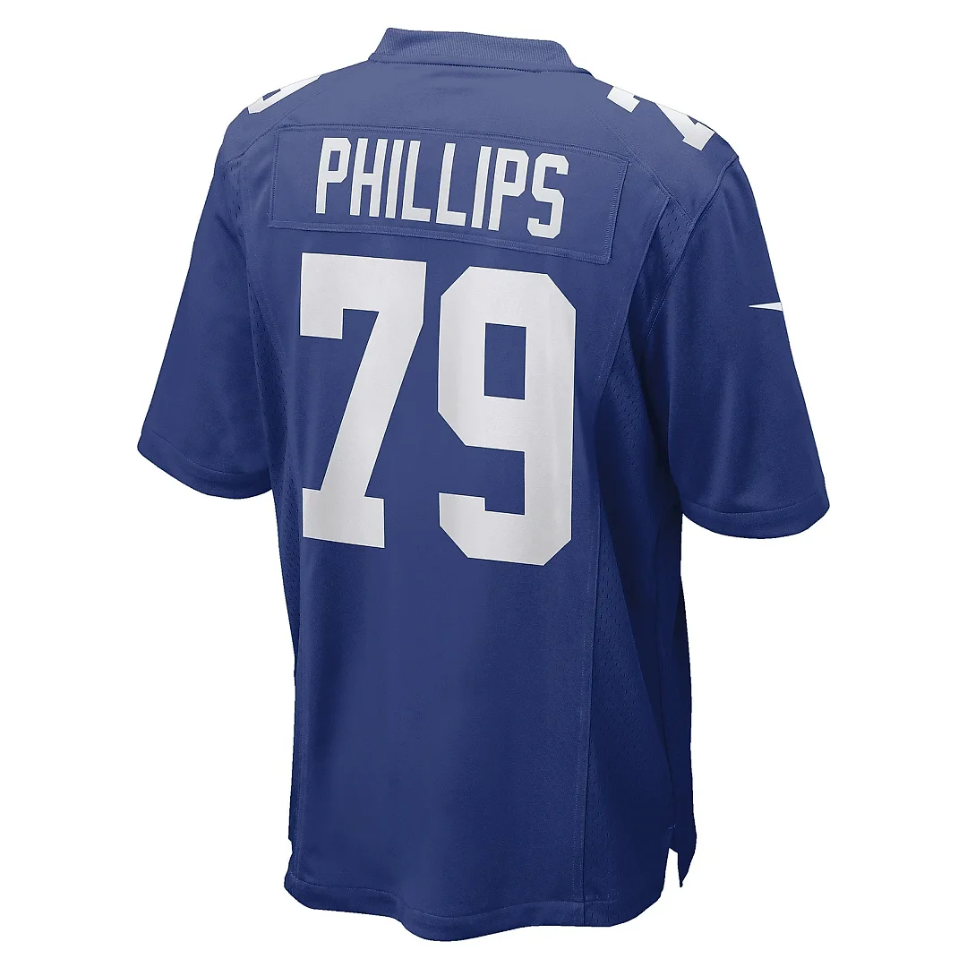 Zennovawear Men's New York Giants Tyre Phillips Royal Game Player Jersey