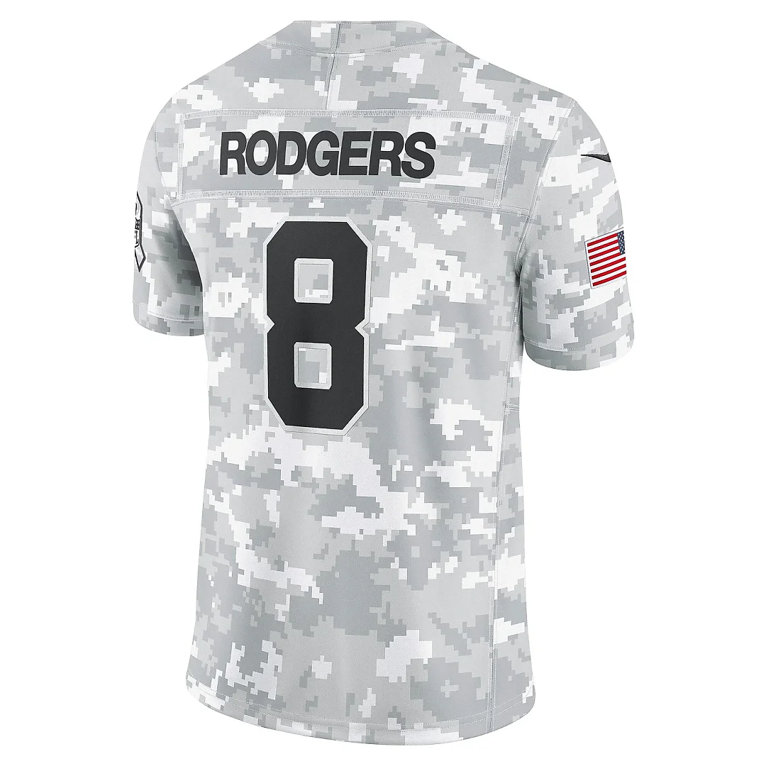 Zennovawear Men's New York Jets Aaron Rodgers Arctic Camo 2024 Salute to Service Limited Jersey