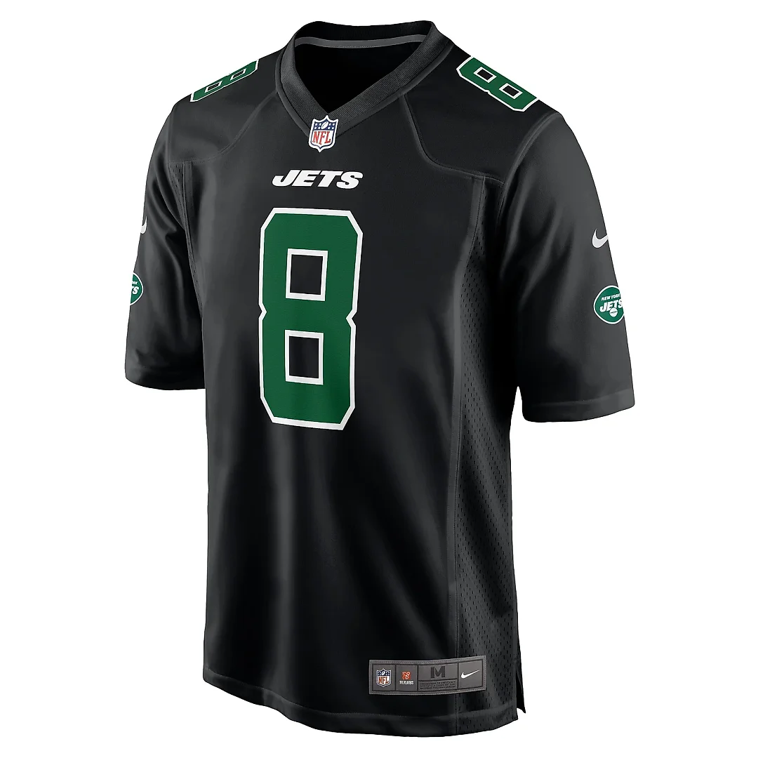 Zennovawear Men's New York Jets Aaron Rodgers Black Fashion Game Jersey