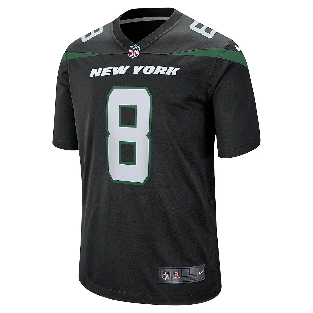 Zennovawear Men's New York Jets Aaron Rodgers Black Game Jersey