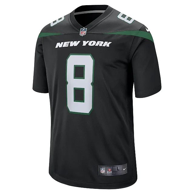 Zennovawear Men's New York Jets Aaron Rodgers Black Game Jersey