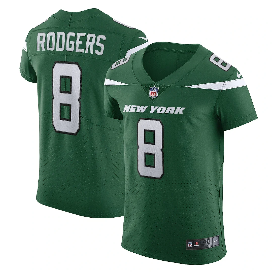 Zennovawear Men's New York Jets Aaron Rodgers Gotham Green Alternate Vapor F.U.S.E. Elite Jersey