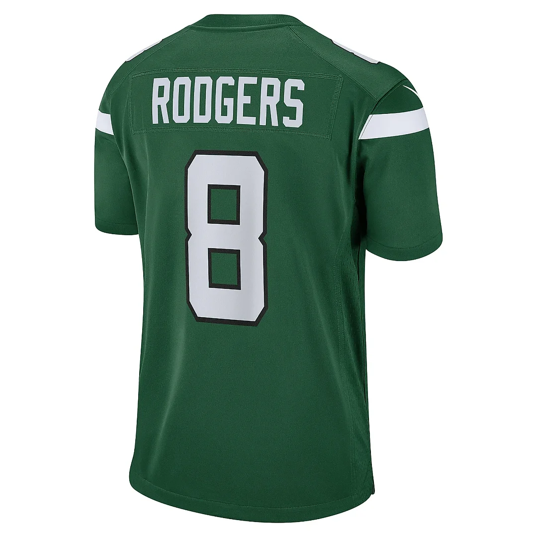 Zennovawear Men's New York Jets Aaron Rodgers Gotham Green Game Jersey