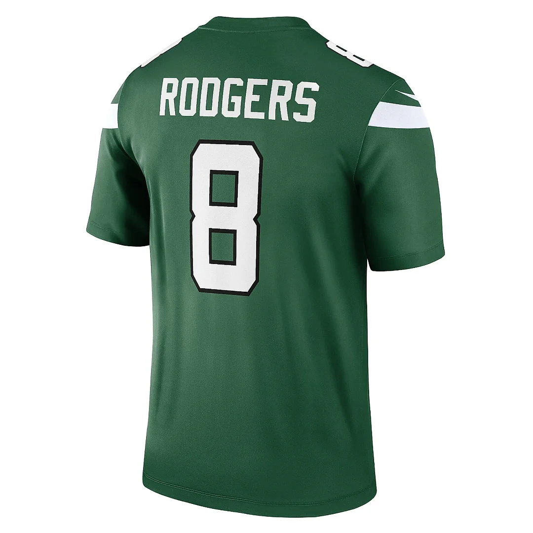 Zennovawear Men's New York Jets Aaron Rodgers Gotham Green Team Legend Player Performance Top