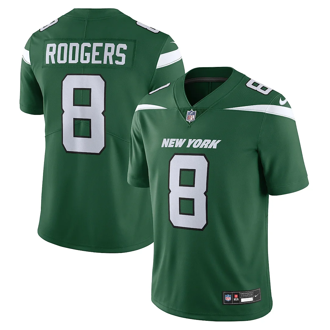 Zennovawear Men's New York Jets Aaron Rodgers Gotham Green Vapor Untouchable Limited Jersey