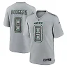Zennovawear Men's New York Jets Aaron Rodgers Heather Gray Atmosphere Fashion Game Jersey