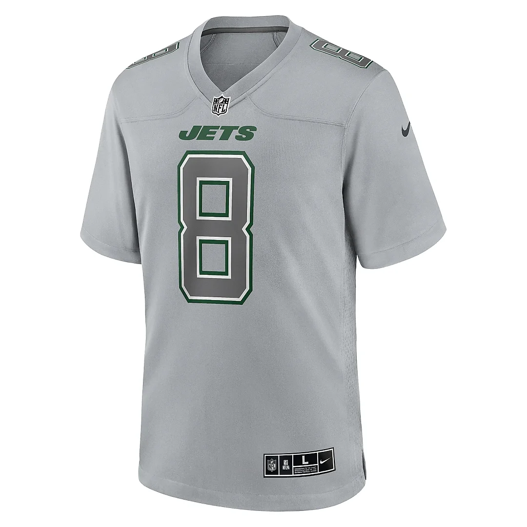 Zennovawear Men's New York Jets Aaron Rodgers Heather Gray Atmosphere Fashion Game Jersey