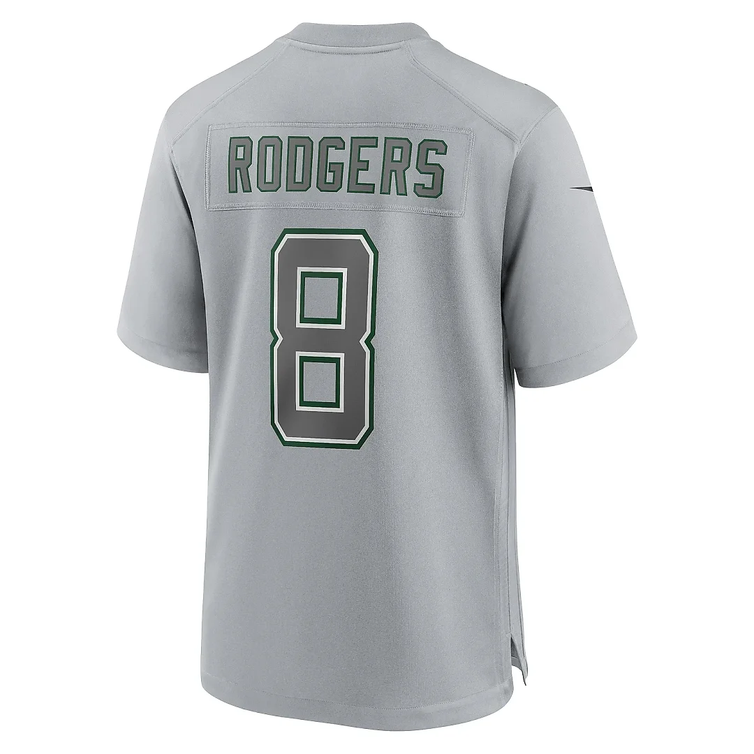 Zennovawear Men's New York Jets Aaron Rodgers Heather Gray Atmosphere Fashion Game Jersey