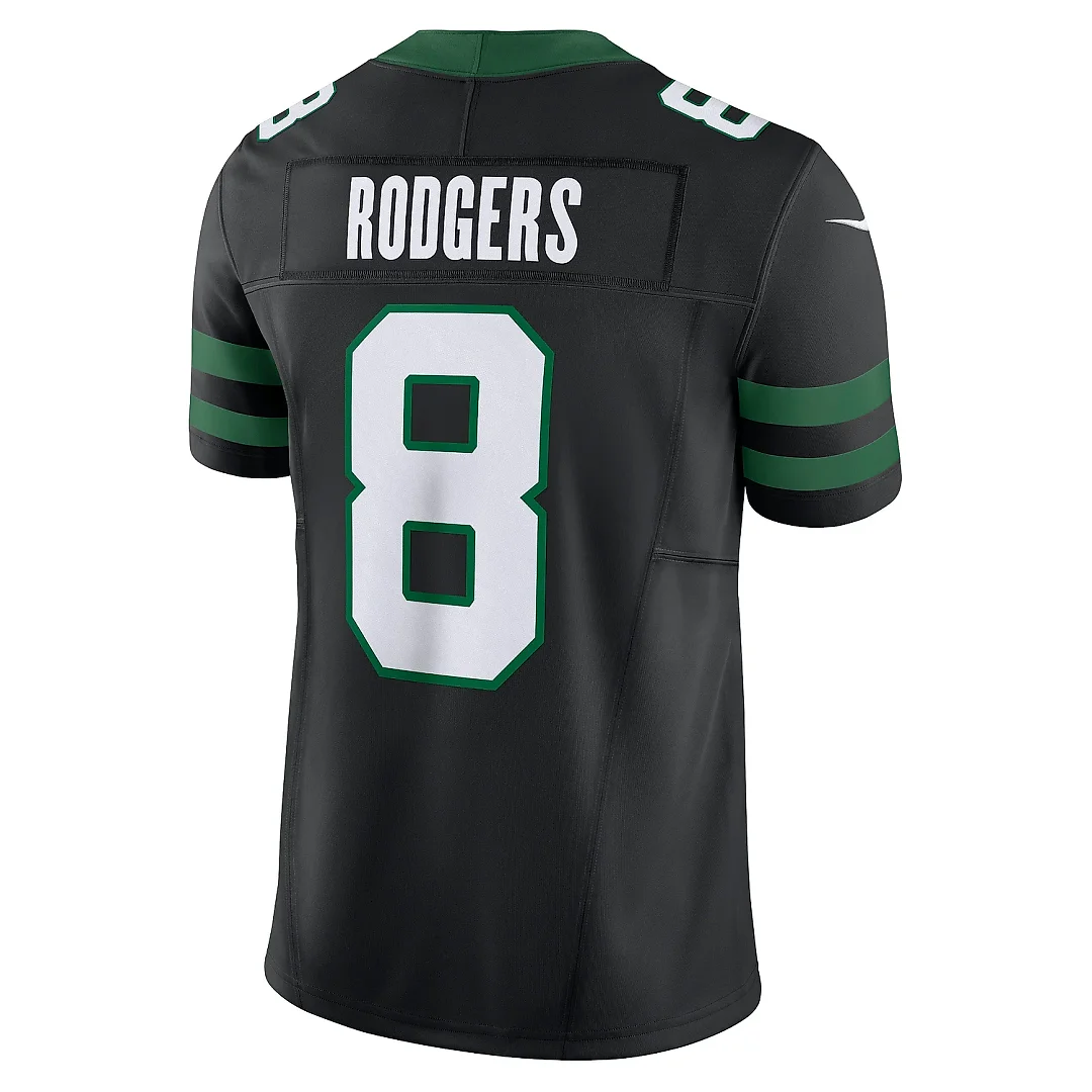 Zennovawear Men's New York Jets Aaron Rodgers Legacy Black Alternate Vapor F.U.S.E. Limited Jersey