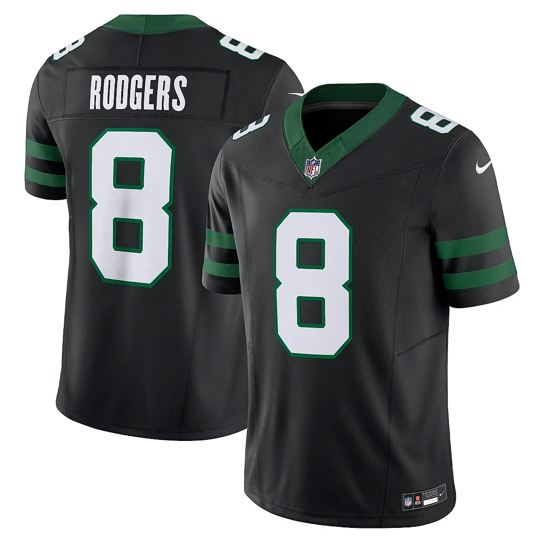Zennovawear Men's New York Jets Aaron Rodgers Legacy Black Alternate Vapor F.U.S.E. Limited Jersey