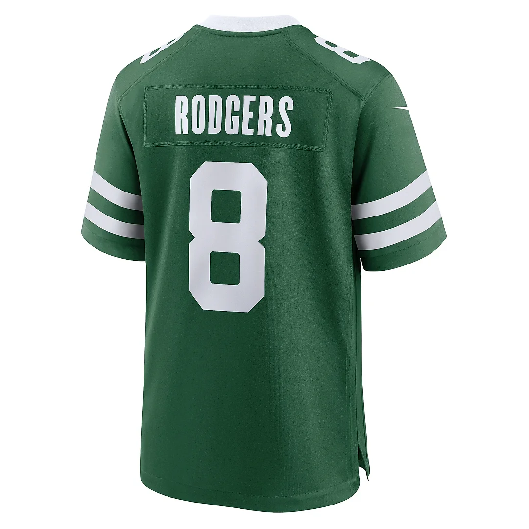 Zennovawear Men's New York Jets Aaron Rodgers Legacy Green Game Jersey