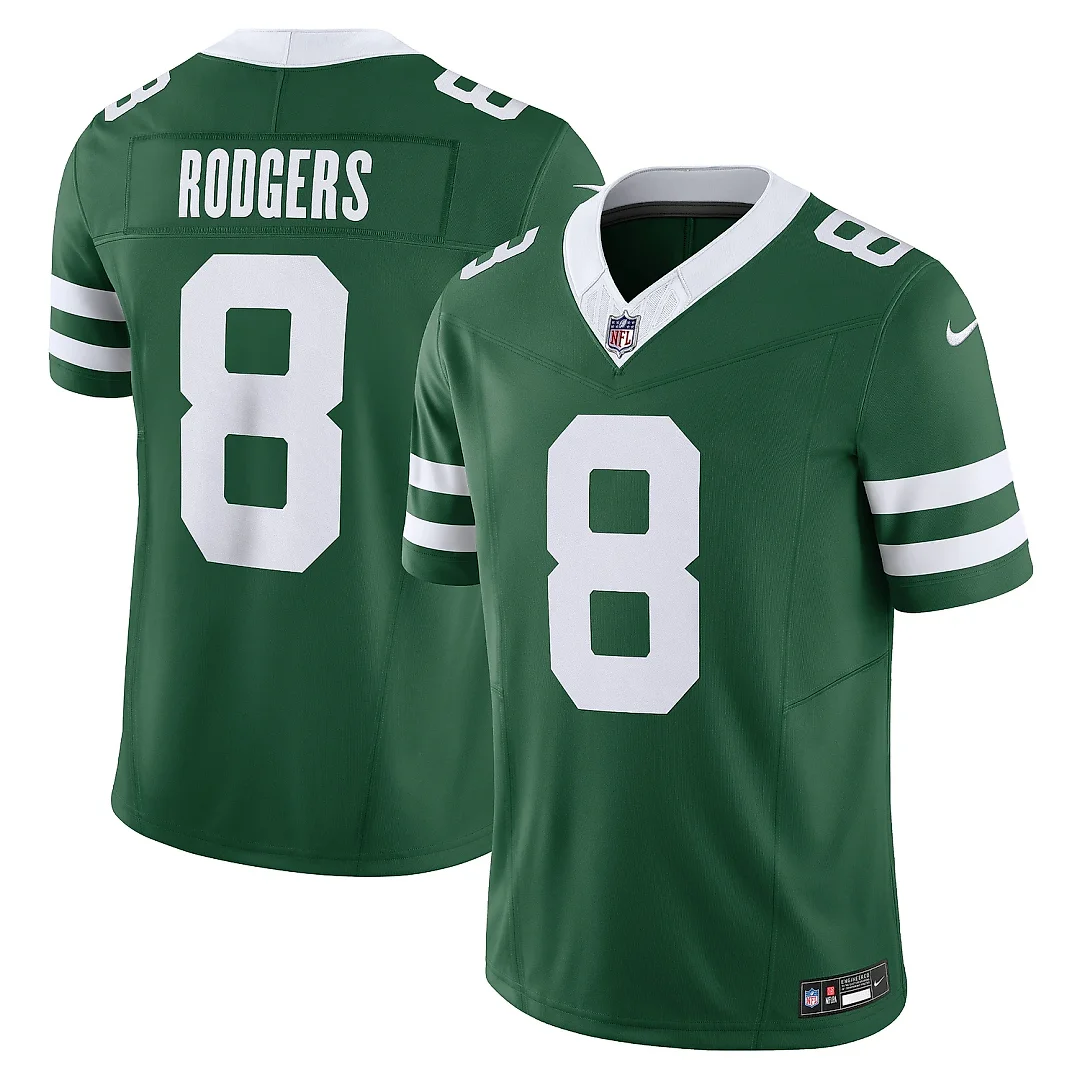 Zennovawear Men's New York Jets Aaron Rodgers Legacy Green Vapor F.U.S.E. Limited Jersey