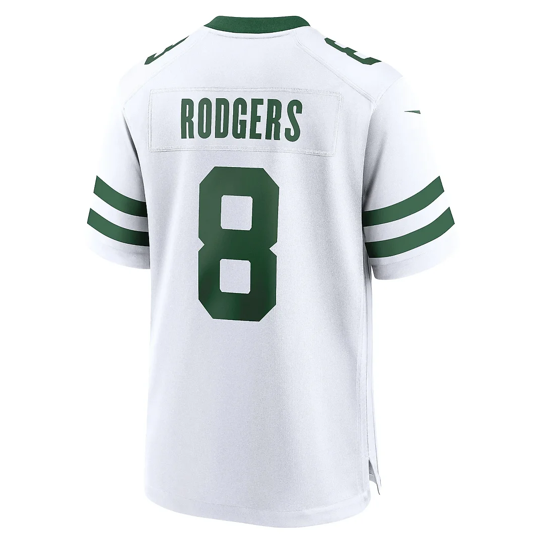 Zennovawear Men's New York Jets Aaron Rodgers Legacy White Game Jersey